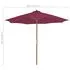  Umbrelă de soare exterior, stâlp din lemn, 300 cm, roșu bordo