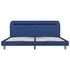  Cadru de pat cu LED-uri, albastru, 180x200 cm, material textil