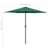  Umbrelă de soare cu stâlp din aluminiu, verde, 270x246 cm