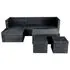  Set mobilier de grădină cu perne, 4 piese, negru, poliratan