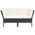  Set mobilier de grădină cu perne, 8 piese, negru, poliratan