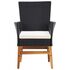  Set mobilier de exterior 7 piese, negru, poliratan, lemn acacia