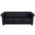  Canapea Chesterfield cu 3 locuri, piele artificială, negru  
