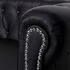  Canapea Chesterfield cu 3 locuri, piele artificială, negru  