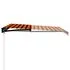 Copertină retractabilă manual LED portocaliu și maro 300x250 cm