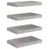  Rafturi de perete suspendate 4 buc. gri beton 40x23x3,8 cm MDF