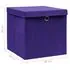  Cutii depozitare cu capace, 10 buc., violet, 28x28x28 cm