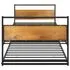  Cadru pat extensibil, negru, 90x200 cm, metal