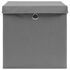  Cutii depozitare cu capac, 4 buc., gri, 28x28x28 cm
