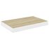  Raft de perete suspendat, alb și stejar, 40x23x3,8 cm, MDF