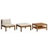  Set mobilier grădină perne alb crem, 3 piese, lemn masiv acacia