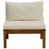  Set mobilier grădină perne alb crem, 3 piese, lemn masiv acacia