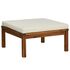  Set mobilier grădină perne alb crem, 3 piese, lemn masiv acacia