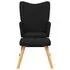  Scaun balansoar cu taburet, negru, textil