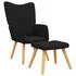 Scaun de relaxare cu taburet, negru, textil