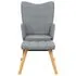  Scaun balansoar cu taburet, gri deschis, textil