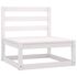  Set mobilier de grădină cu perne, 2 piese, alb, lemn masiv pin