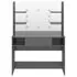  Masă de machiaj cu lumini LED, gri lucios, 100x40x135 cm, MDF
