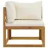  Set mobilier grădină cu perne, 4 piese, crem, lemn masiv acacia