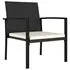  Set de mobilier de grădină, 3 piese, negru, poliratan