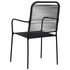  Set mobilier de grădină, 7 piese, negru, frânghie bumbac & oțel