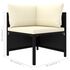  Set mobilier de grădină cu perne, 8 piese, negru, poliratan