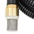  Furtun de aspirație cu racorduri din alamă, negru 1,1" 10 m PVC