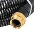  Furtun de aspirație cu racorduri din alamă, negru 1,1" 3 m, PVC