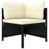  Set mobilier de grădină cu perne, 10 piese, negru, poliratan