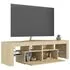  Comodă TV cu lumini LED, stejar sonoma, 140x36,5x40 cm