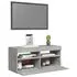  Comodă TV cu lumini LED, gri beton, 90x35x40 cm