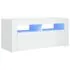  Comodă TV cu lumini LED, alb extralucios, 90x35x40 cm