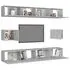  Set de dulapuri TV, 6 piese, gri beton, lemn prelucrat