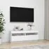  Comodă TV cu lumini LED, alb, 100x35x40 cm