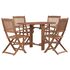  Set mobilier de exterior pliabil, 5 piese, lemn masiv de acacia