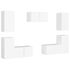  Set dulapuri TV, 6 piese, alb, lemn prelucrat