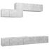  Set de dulapuri TV, 6 piese, gri beton, lemn prelucrat