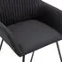  Scaune de sufragerie, 6 buc. negru, material textil