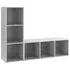 Dulapuri TV, 2 buc gri beton, 107x35x37 cm, lemn prelucrat