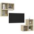  Set de dulapuri TV, 4 piese, stejar sonoma, lemn prelucrat