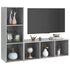  Dulapuri TV, 2 buc gri beton, 107x35x37 cm, lemn prelucrat