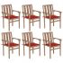 Set 6 bucati scaune de gradina stivuibile cu perne, rosu