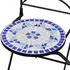  Set mobilier bistro, 3 piese, albastru/alb, plăci ceramice