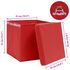  Cutii depozitare cu capace 4 buc. roșu, 32x32x32 cm, textil