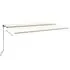  Copertină retractabilă manual cu LED, crem, 600x350 cm