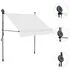  Copertină retractabilă manual cu LED, crem, 200 cm