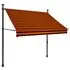  Copertină retractabilă manual cu LED, portocaliu & maro, 200 cm