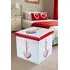 Taburet cu spatiu depozitare Stripes, multicolor, 38x38x37.5 cm