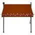  Copertină retractabilă manual cu LED, portocaliu & maro, 200 cm