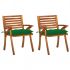 Set 2 bucati scaune de masa de gradina cu perne, verde